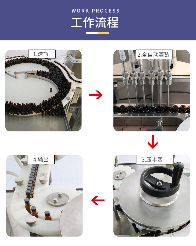 西 林瓶灌装生产线 液体定量灌装机 胶原蛋白口服液灌装轧盖机